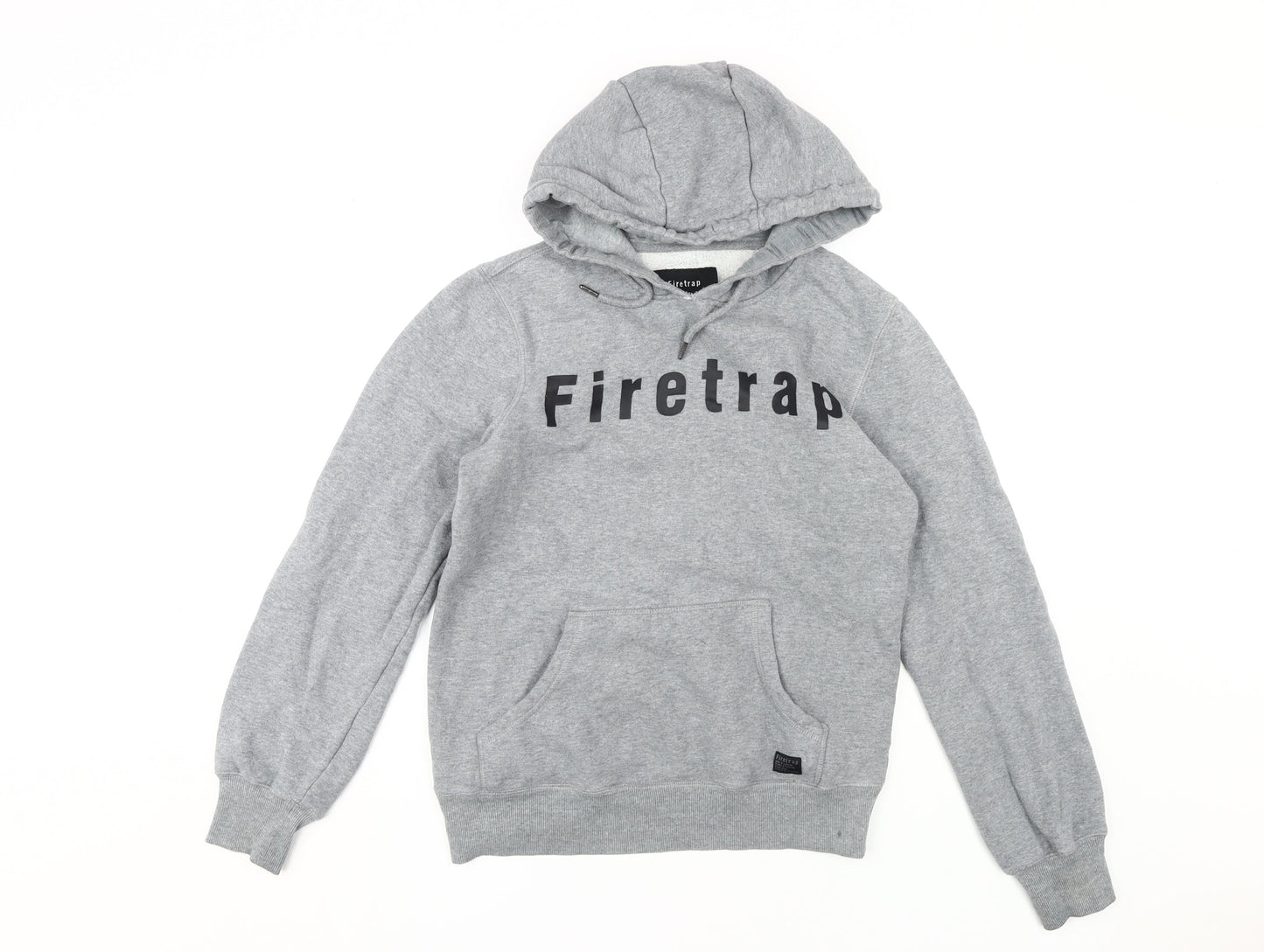 Mens UK Size S Firetrap Grey Pullover Hoodie