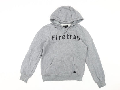Mens UK Size S Firetrap Grey Pullover Hoodie