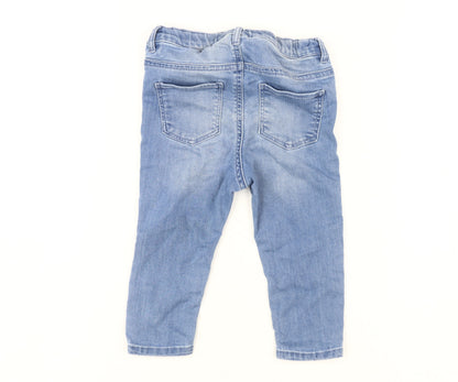 Disney Girls Blue Mickey Mouse Skinny Jeans 9 Months