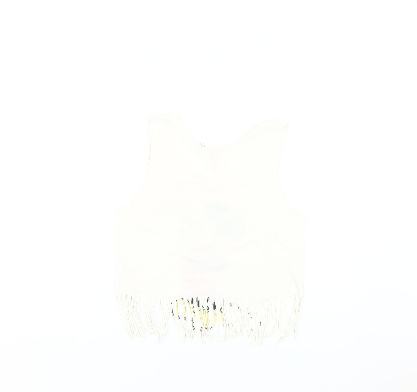 Womens UK Size 12 Disney White Cropped Tank