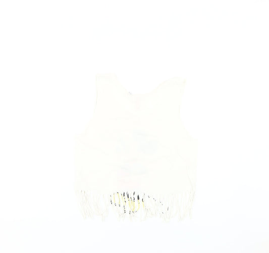 Womens UK Size 12 Disney White Cropped Tank