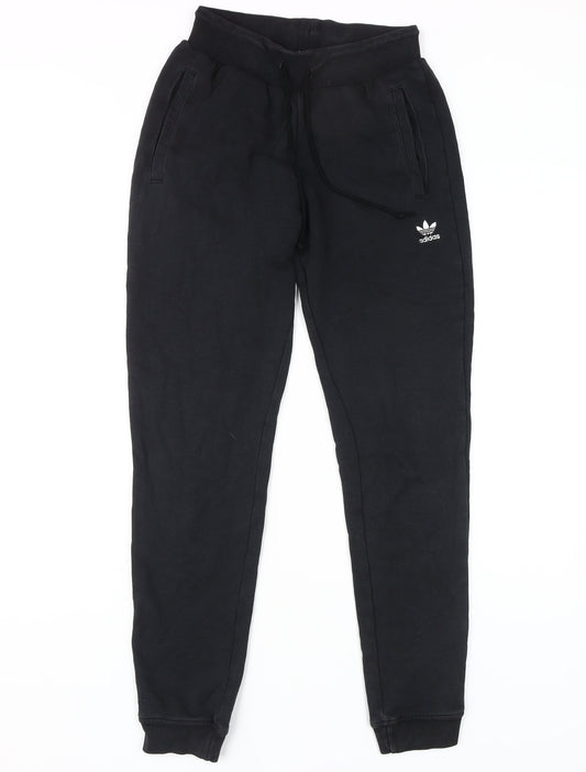 Womens UK Size 6 adidas Regular Fit Jogger Black Trousers