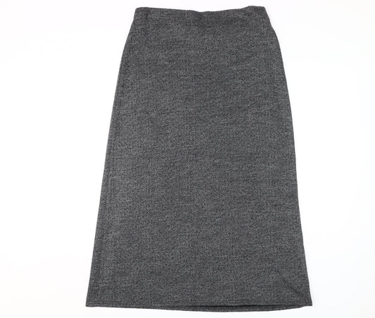 Amaranto Women's Grey Herringbone Skirt Size 14