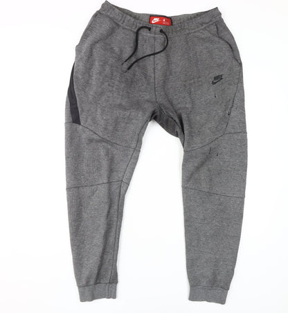 Nike Men's Grey Joggers, Size L, Casual Knit Trousers