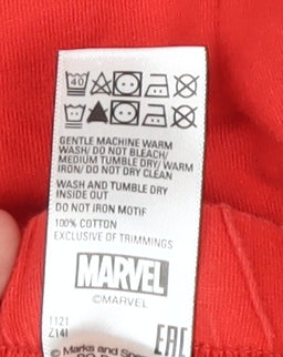Marks and Spencer Boys Red Spider-Man Elastic Waist Shorts 6-7 Years