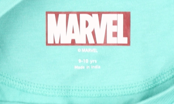 Marvel Girls Green T-Shirt, Graphic Print, 9-10 Years