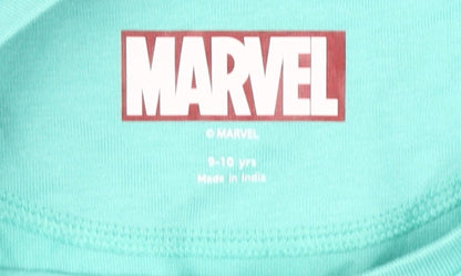 Marvel Girls Green T-Shirt, Graphic Print, 9-10 Years
