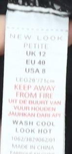 New Look Women's Black Petite Skinny Jeans Size 12