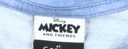 Unisex Adults UK Size 20 Disney Blue Basic T-Shirt