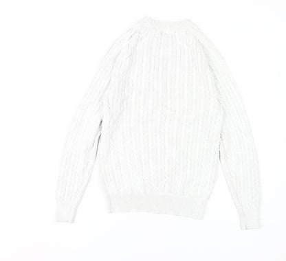 Next Men's Ivory Cotton Cable-Knit Jumper Size M
