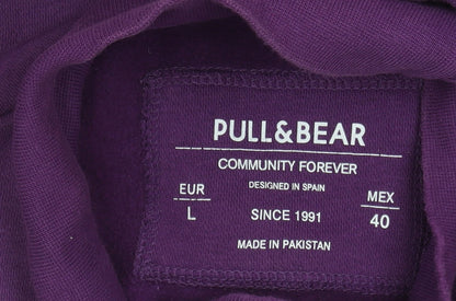 Mens UK Size L Pull&Bear Purple Pullover Sweatshirt