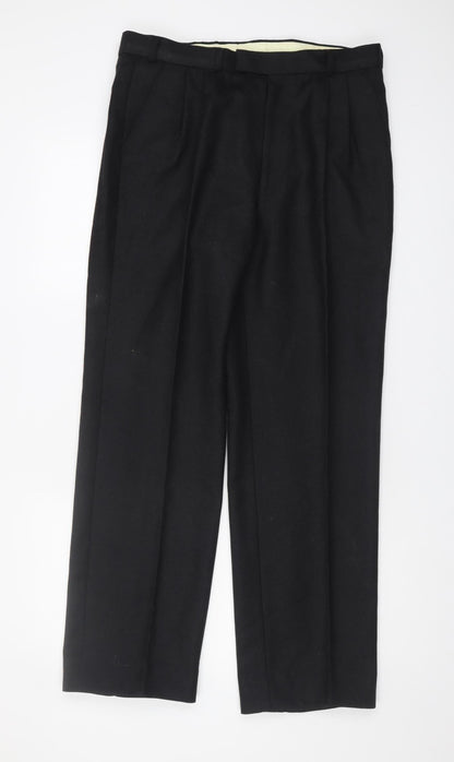 The Label Men's Black Dress Pants 34 Wool Formal