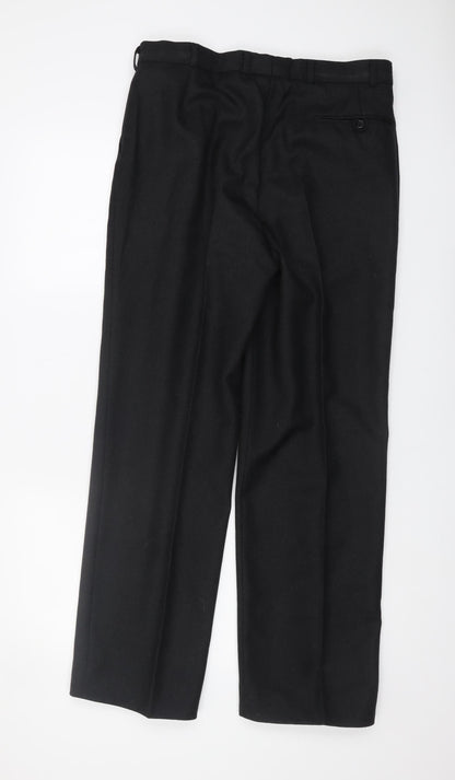 The Label Men's Black Dress Pants 34 Wool Formal