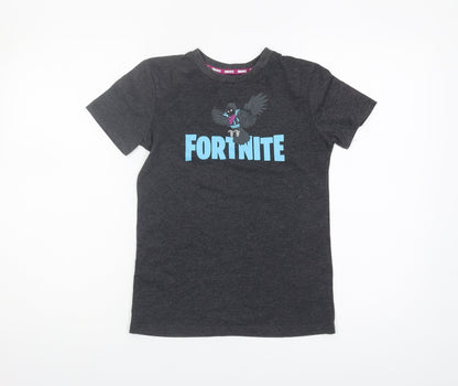 George Boys Black Fortnite T-Shirt, Size S, Casual Graphic Tee