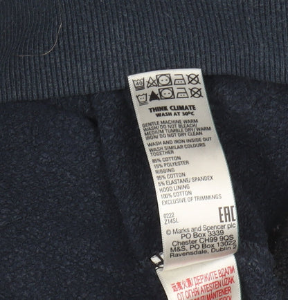 Marks and Spencer Boys Blue Pullover Hoodie 11-12 Years