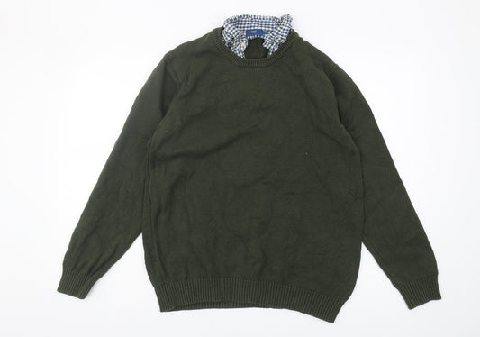 Cotton Traders Men's Green L Pullover Jumper