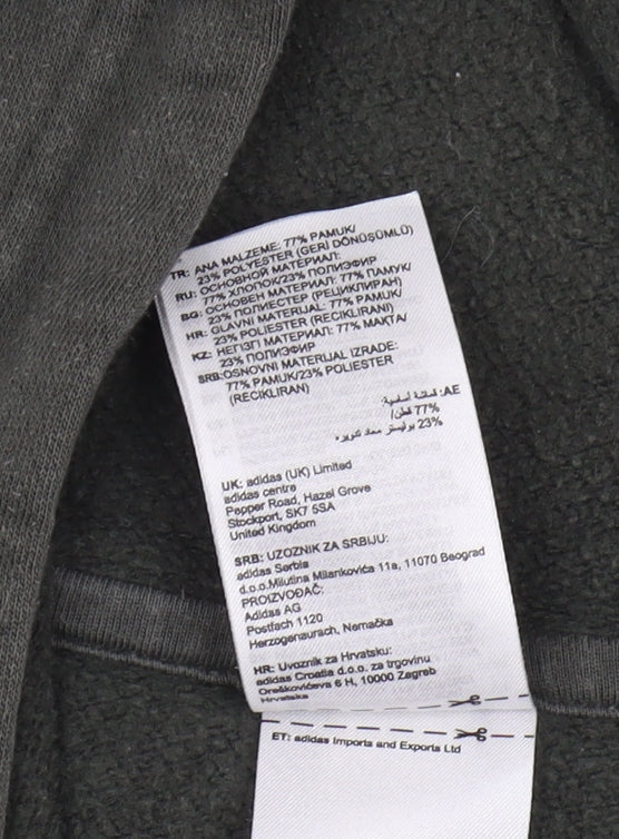 Adidas Men's Green Pullover Hoodie, Size M, Logo Design