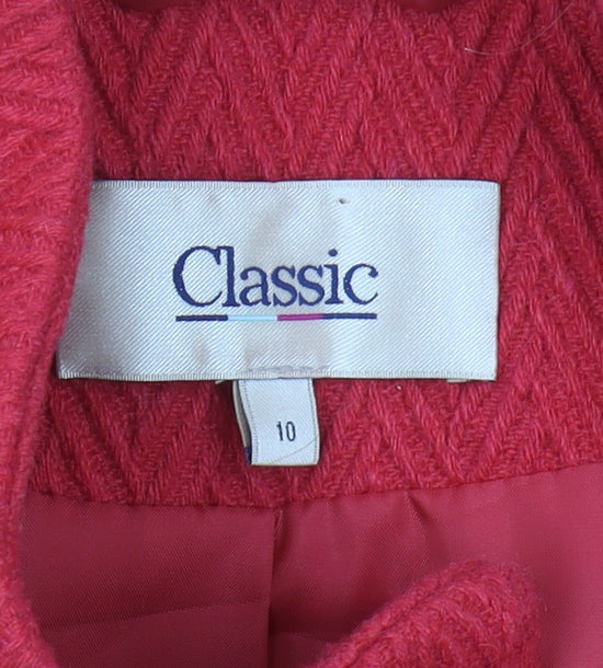 Marks & Spencer Red Wool Blend Button Coat Size 10