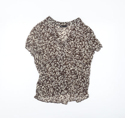 Bhs Women’s Brown Animal Print Blouse, Size 18