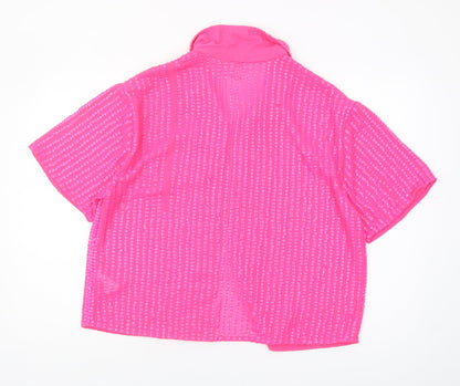 Womens UK Size 16 River Island Pink  Button-Up
