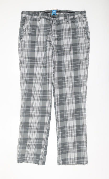 Slazenger Men’s Grey Plaid Trousers 36W Casual