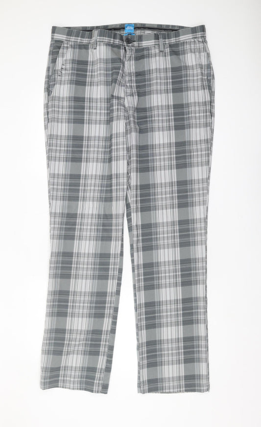 Slazenger Men’s Grey Plaid Trousers 36W Casual