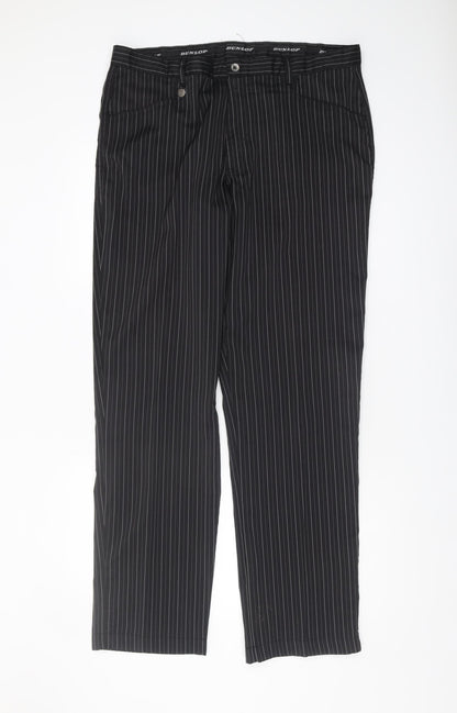 Dunlop Men's Black Pinstriped Trousers 38W