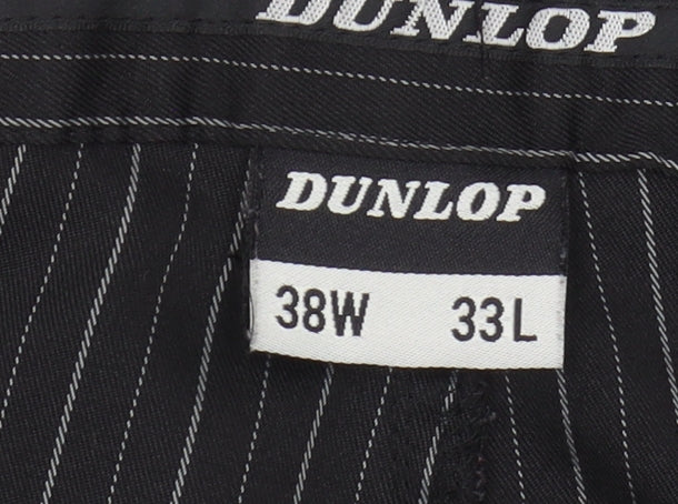 Dunlop Men's Black Pinstriped Trousers 38W