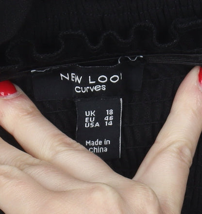 New Look Women's Black Plus Size Off the Shoulder Blouse