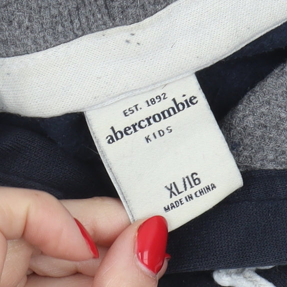 Abercrombie Boys Black Pullover Hoodie Logo XL/16 Years