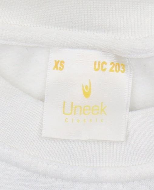 Uneek White XS Sweatshirt Unisex Adults Pullover
