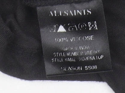 AllSaints Black Women's Dress UK 8 Beaded Short Sleeve