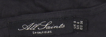 AllSaints Black Women's Dress UK 8 Beaded Short Sleeve