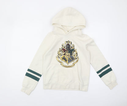 H&M Girls Ivory Harry Potter Pullover Hoodie, Size 10-12