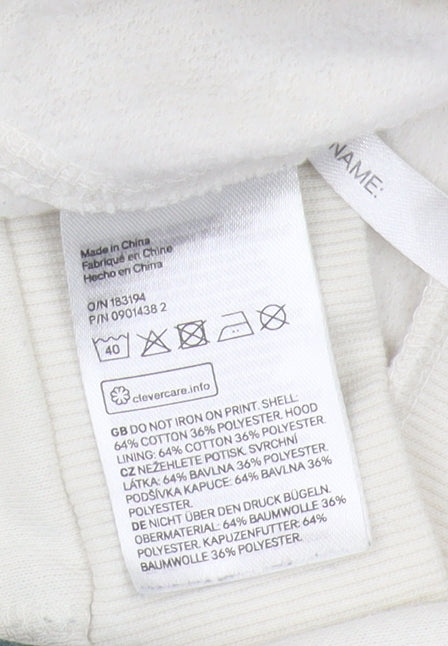 H&M Girls Ivory Harry Potter Pullover Hoodie, Size 10-12