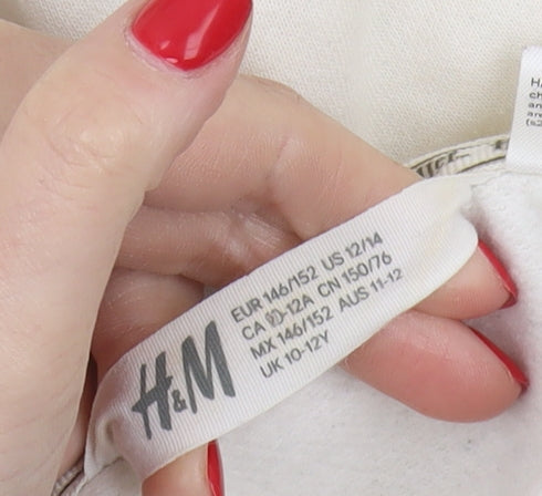 H&M Girls Ivory Harry Potter Pullover Hoodie, Size 10-12
