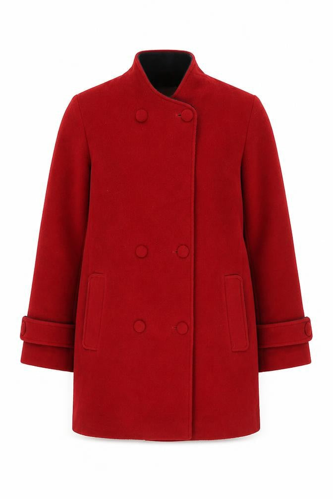Womens UK Size 12 EWM Pure Classics Red Pea Coat