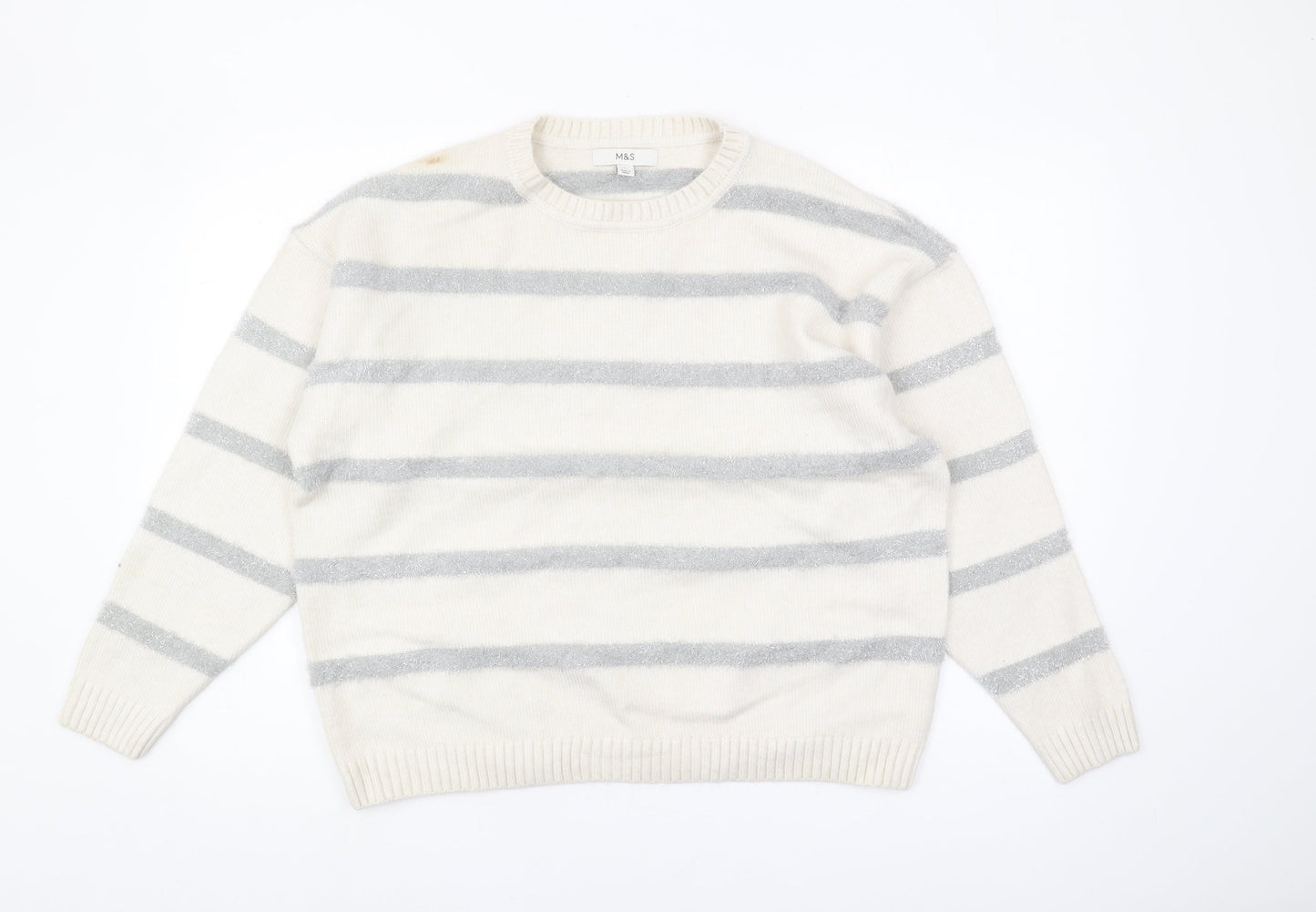 Womens UK Size L Marks and Spencer Ivory Pullover Jumper