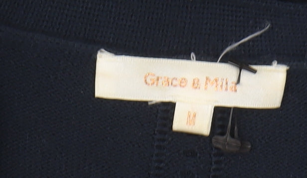 Womens UK Size M Grace & Mila Blue Cardigan Jumper