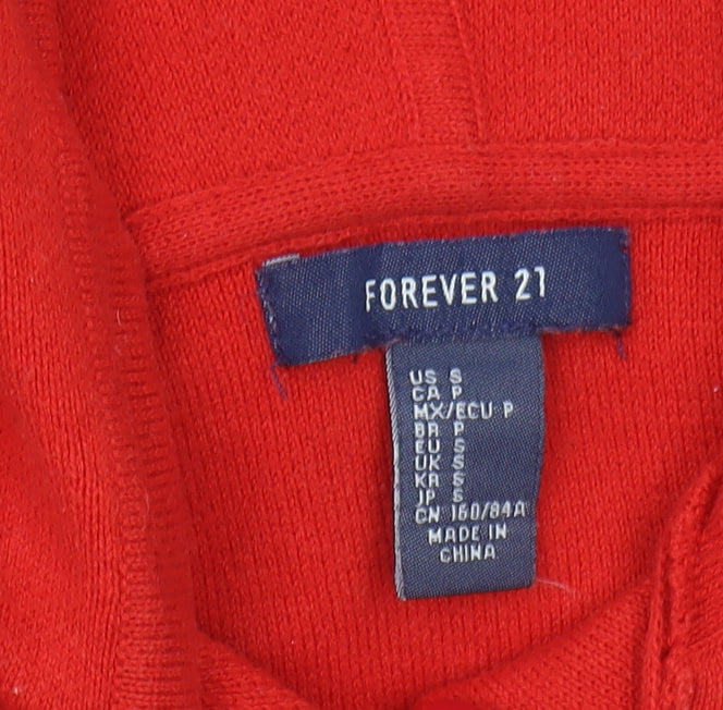 Forever 21 Women's Red Striped Pullover Jumper, Size S