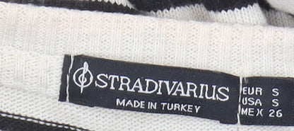 Womens UK Size S Stradivarius White Pullover Jumper