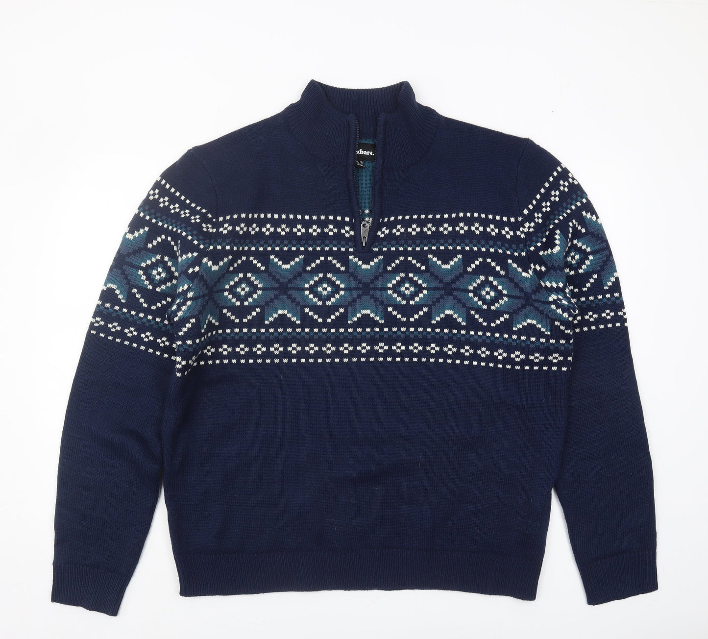 Threadbare Men's XL Blue Geometric Pullover Jumper