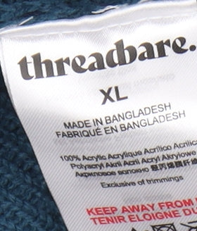 Threadbare Men's XL Blue Geometric Pullover Jumper