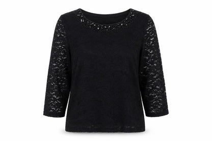 Womens UK Size 14 Roman Black Basic Blouse