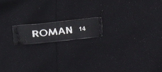 Womens UK Size 14 Roman Black Basic Blouse