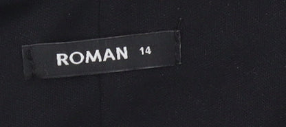 Womens UK Size 14 Roman Black Basic Blouse
