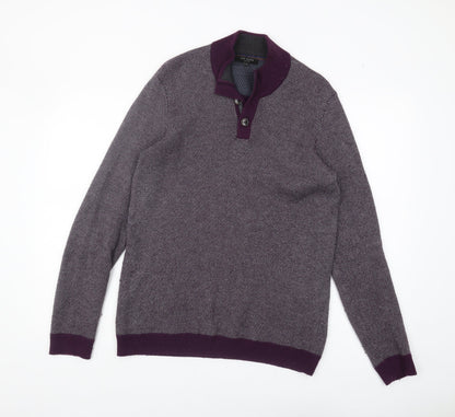 Ted Baker Men's Purple Henley Jumper, Size M