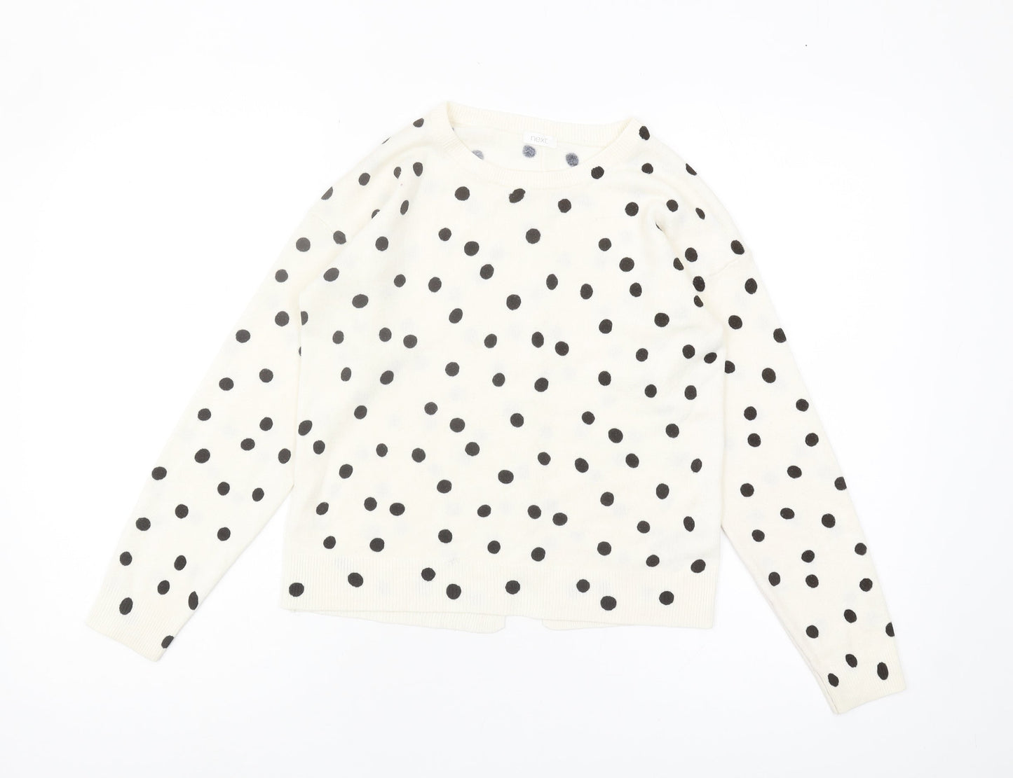 Next Girls Ivory Polka Dot Pullover Jumper - Size 10 Years