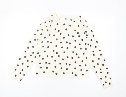 Next Girls Ivory Polka Dot Pullover Jumper - Size 10 Years