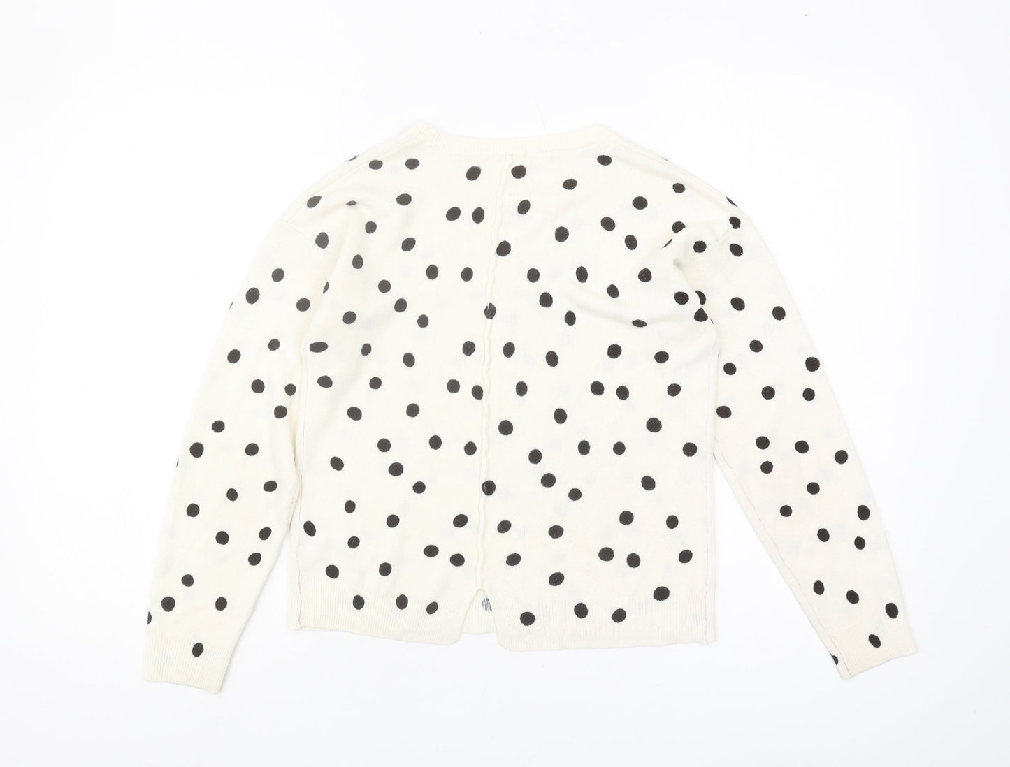 Next Girls Ivory Polka Dot Pullover Jumper - Size 10 Years